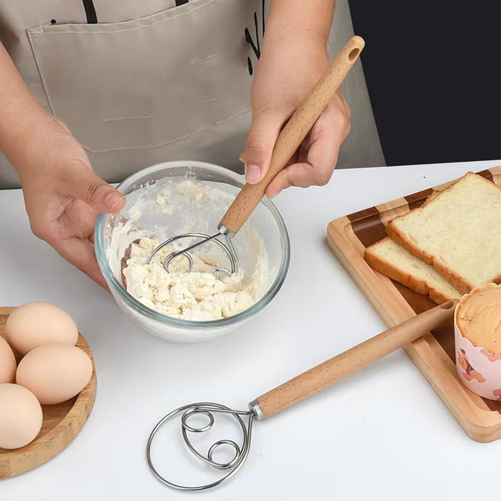 Danish Pancake Pan - Датский ручной тестомес с дубовой ручкой,